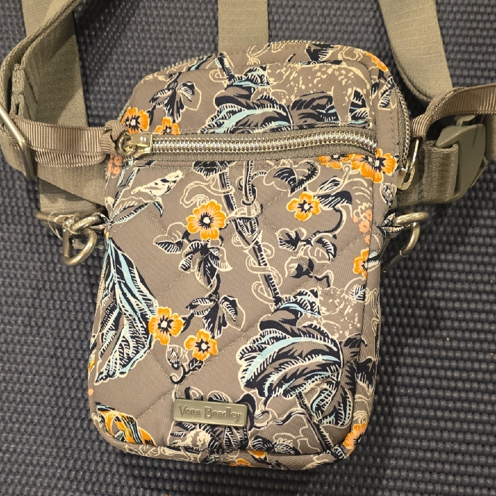 Vera Bradley Gray Floral Phone Bag